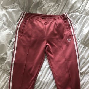 Pink adidas track pants